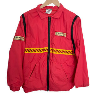 Tactel Record Sport Fibres Team Patch Zip Up Nylon Racing Jacket Pink, Medium